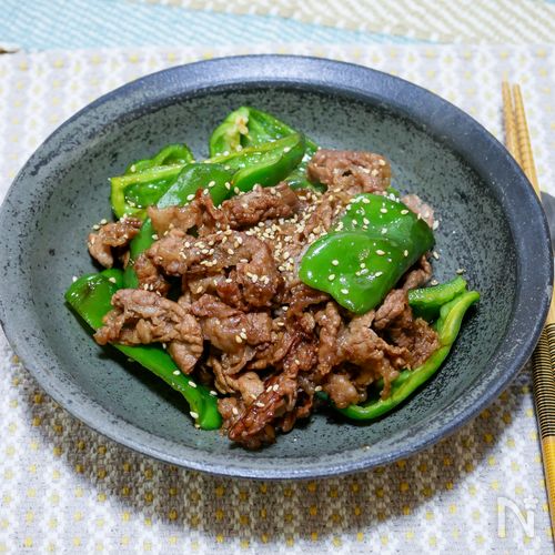 牛肉とピーマンの焼き肉炒め(市販のタレをひと工夫)