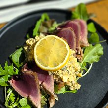 カツオステーキ 高菜タルタルソース