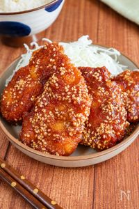 【味噌ダレチキンカツ】タレはレンジで作れる♪