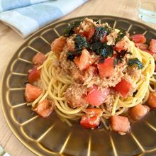 【だしが美味しい】トマトとツナの和風冷製パスタ