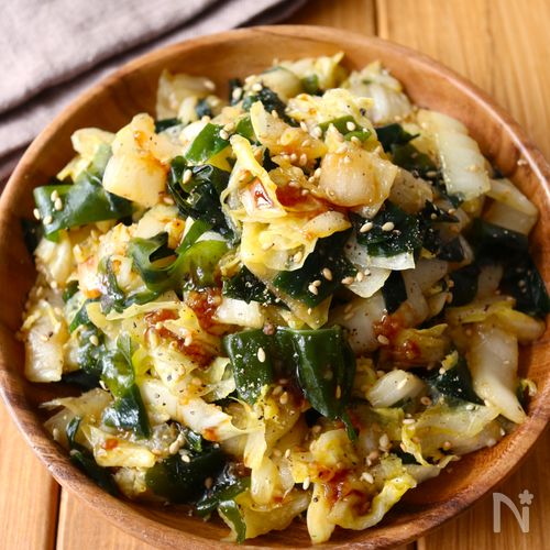 5分で完成！【白菜とわかめの旨ダレナムル】胡麻油香る♩