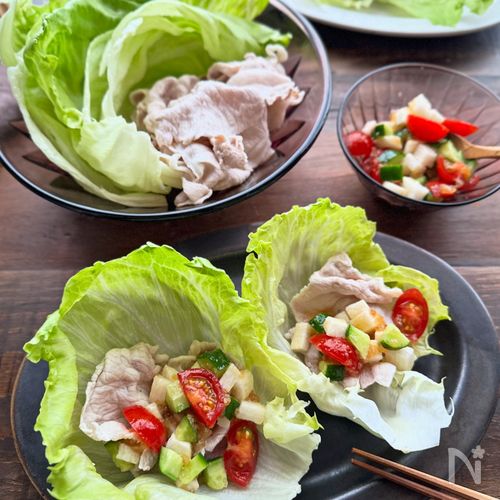 かぶりつきたい美味しさ！冷しゃぶのレタス包み