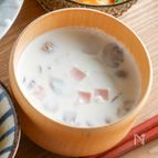 2種のきのことハムのミルク味噌スープ