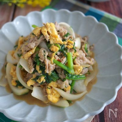 シャキッと玉ねぎ♪豚肉と卵の中華炒め