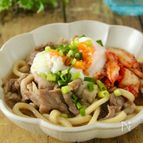 レンジですぐできるスタミナ麺！焼肉うどん