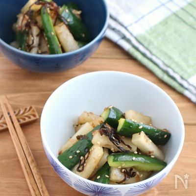 火を使わず簡単！大根ときゅうりの塩昆布おかか和え