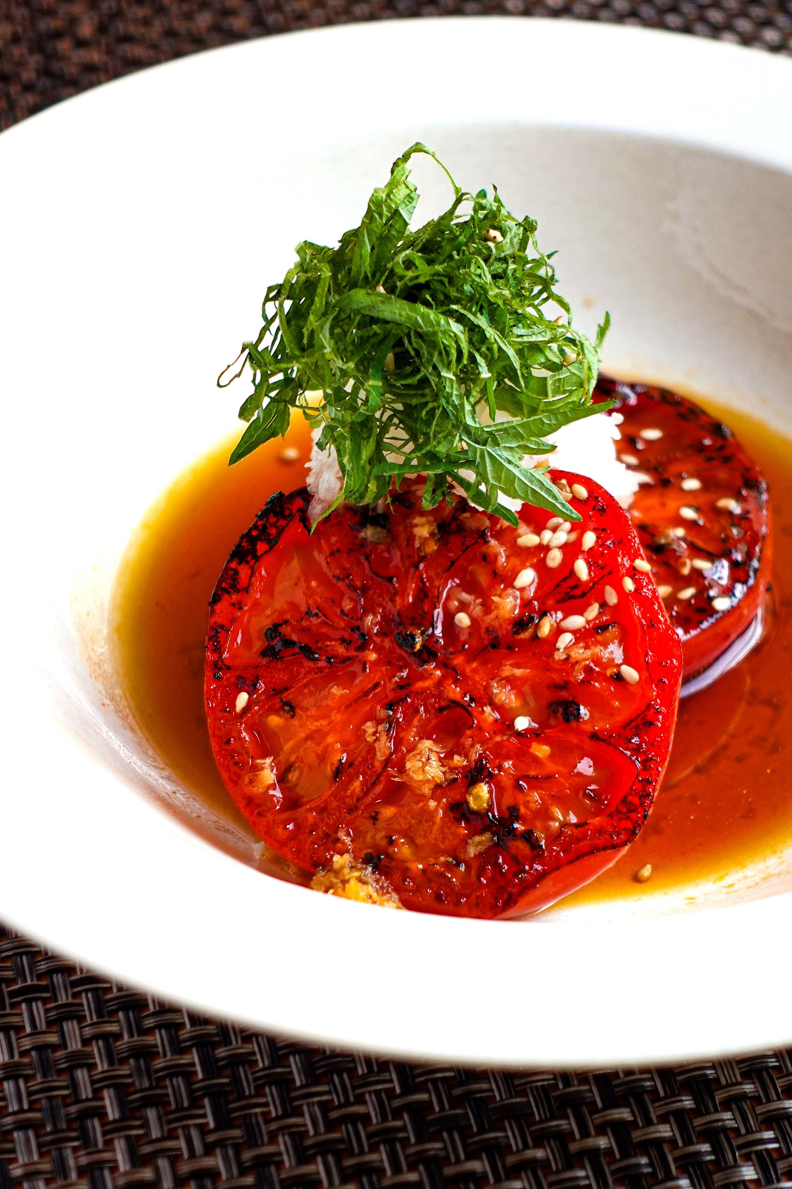 トマトの美味しさ再確認【冷やし焼きトマトの香味ポン酢がけ