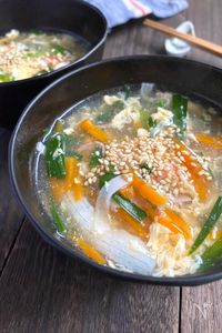 ふわっとろっ♪ニラ玉スープ