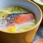 鮭と白菜の豆乳スープ