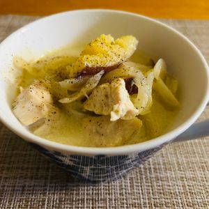 puricoの作ってみた!投稿(高たんぱく◎鶏むね肉とさつまいものミルクスープ)