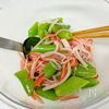 作り置き5分|スナップえんどうとカニカマのレモンごま和えの工程5
