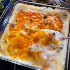 サラッと軽め♪フライパンで作る
鶏肉とキャベツのグラタン