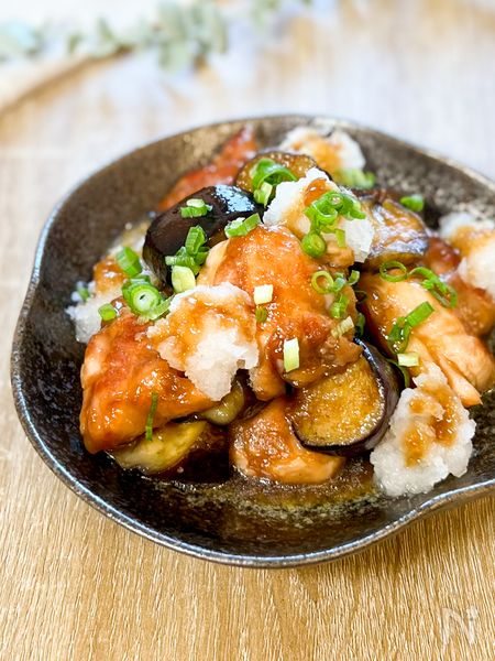 鶏肉となすのさっぱりおろしポン酢