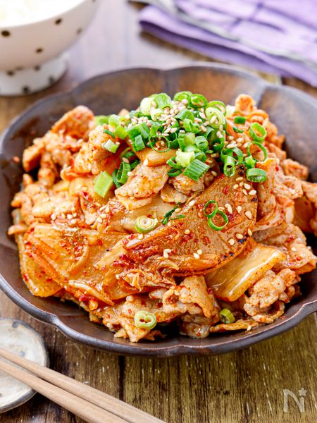 【大根豚キムチ炒め】大根がおいしい！ご飯が進むおかず♬