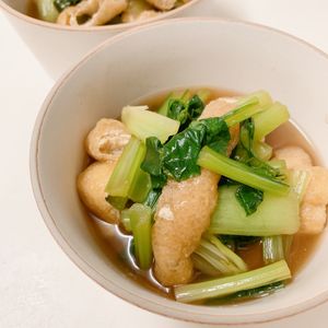 りんの作ってみた!投稿(副菜におすすめ♡基本の『小松菜と油揚げの煮びたし』)