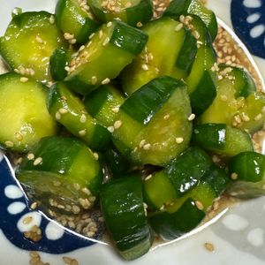シュウツマ　の作ってみた!投稿(中華風♡甘酢ごまきゅうり【#作り置き#ポリ袋#洗い物不要】)