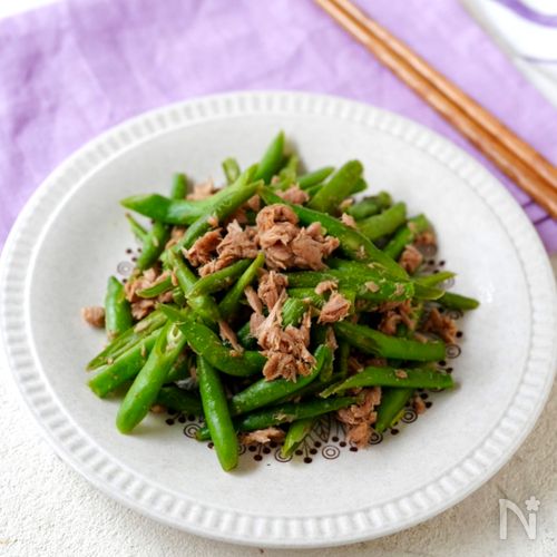 【インゲンとツナのクミン炒め】植物油・砂糖不使用