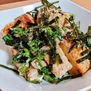 まゆのの作ってみた!投稿(焼き厚揚げと菜の花の♪和風ツナマヨわさポン和え😘✨)