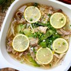 食欲がなくてもツルツルいける♪♪塩豚ねぎレモン素麺鍋