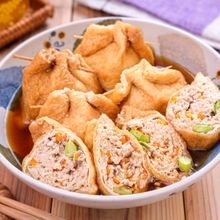 【油揚げの肉詰め煮】じゅわ〜っと染みる♪簡単和風おかず!
