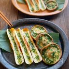 竹輪と椎茸のガーリックバター焼き