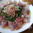 旬のアジで【さっぱり梅ドレ　アジの梅パッチョ】