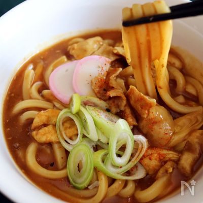 【10分で完成】レンジで簡単♡カレーうどん