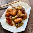 甘辛コクうま！焼き鳥みたいな(笑)鮭と長ねぎの甘酢炒め