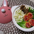 ハッピーも来る来る！くるくる巻くだけ、可愛い！信田巻き串鍋