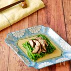 『うどんスープで簡単』ほうれん草と焼きしいたけのおひたし