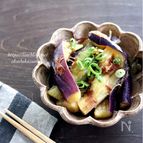レンチン4分で鮮やかな色に仕上がる！茄子の麺つゆおかか生姜