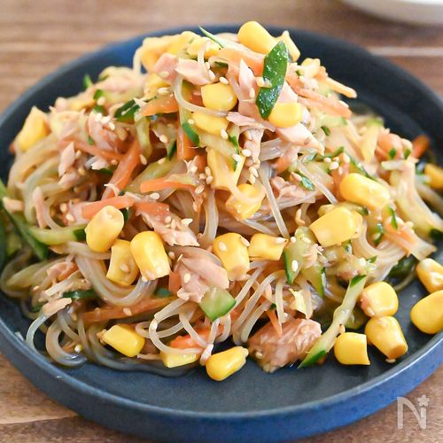 ツナ缶とコーン缶で作る！はるさめサラダ