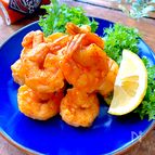 ビール用！旨辛にんにく味〝ぷりぷりエビ唐揚げ〟