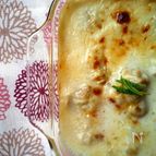 白味噌がミソ！豆乳ベシャメルソースの白子グラタン