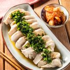 火を使わない！「レンジ蒸し鶏のニラだれ」