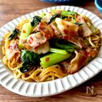 ワンパン10分！もっちもち香ばし♪【ピリ辛豚バラ焼きそば】