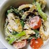 はるねこの作ってみた!投稿(すぐ作れる☆『ちくわと小松菜とミニトマトの塩昆布マヨサラダ』)