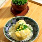 湯葉巻き里芋饅頭の湯葉餡かけ