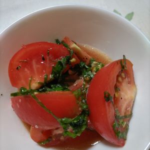 KUMIKOの作ってみた!投稿(トマトサラダ🍅Tomato salad☆白だしの旨だれ)