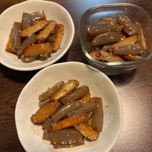 なつの作ってみた!投稿(さつま揚とこんにゃくの甘辛きんぴら【#作り置き #お弁当】)