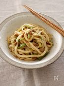 ねぎ納豆の焼きうどん