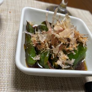 ぽちゃこの作ってみた!投稿(ピーマンが美味しい☆食材ひとつ簡単副菜『ピーマンの焼き浸し』)