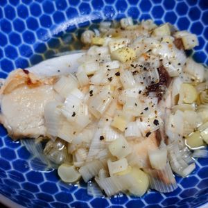 オレンジの作ってみた!投稿(美味しすぎるー♪って娘も大満足♡ぶりのネギ塩レモンペッパー)