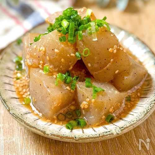レンチン3分で♪【ごま味噌こんにゃく】