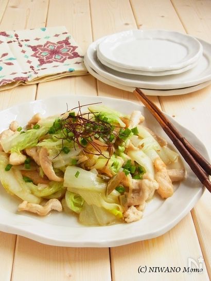 鶏むね肉と白菜のザーサイ炒め