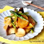 簡単副菜＊エリンギとじゃがアスパラのバター醤油炒め