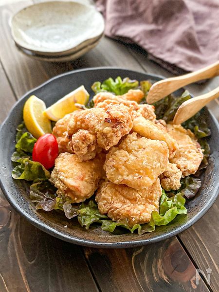 【しっとりジューシー！節約♡】鶏むね肉の塩唐揚げ♪