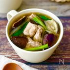 【ナスの鶏煮込みスープ】鶏の旨味たっぷり♪
