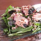 たこと水菜のはとむぎサラダ