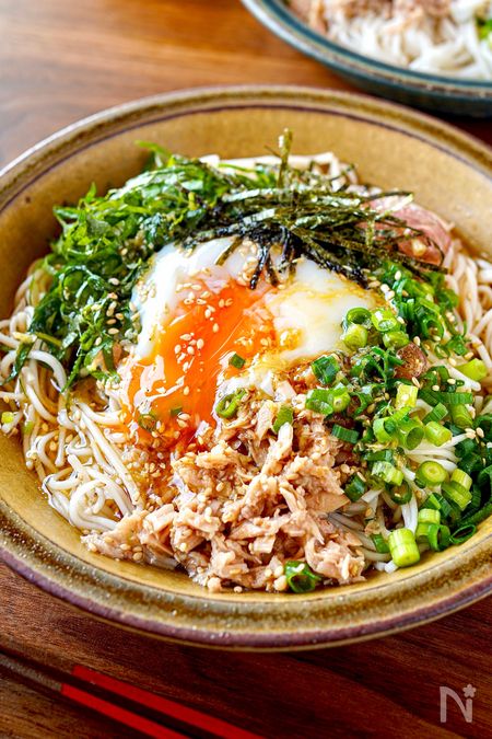 薬味たっぷりぶっかけそうめん